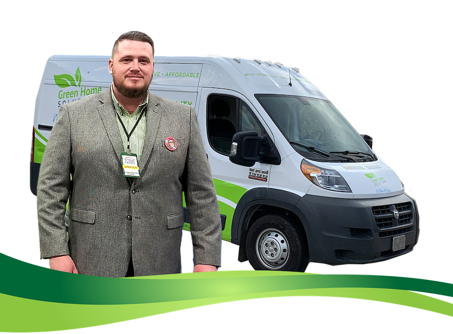 Franchise owner and Green Home Solutions van